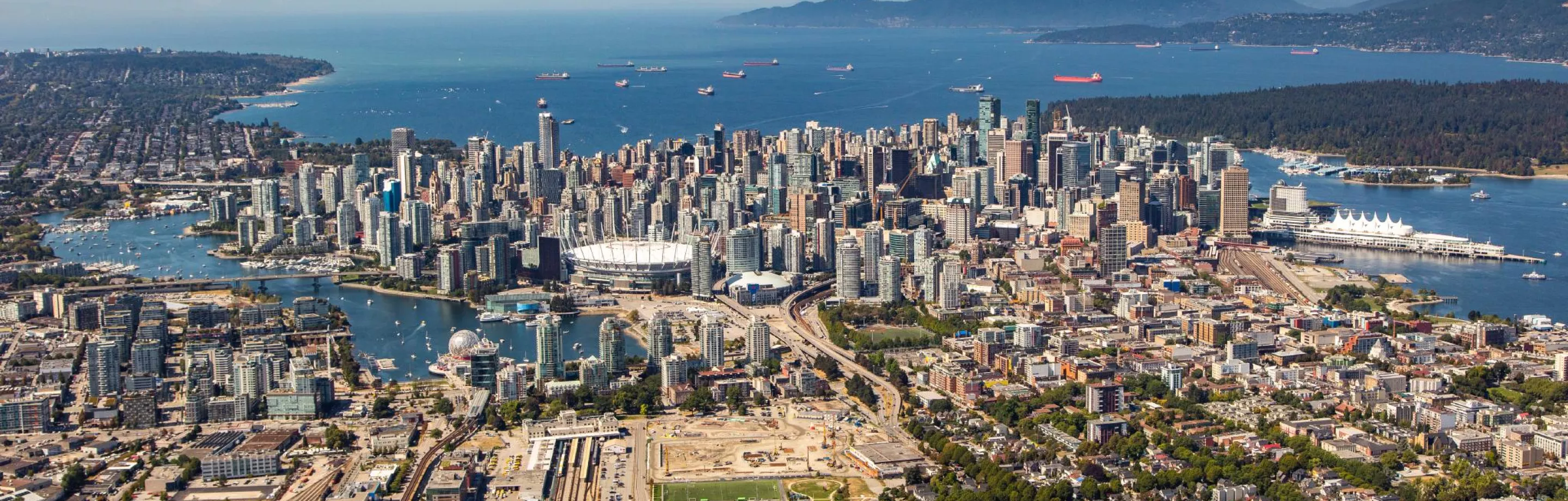 Vue aérienne de Port de Vancouver et du port