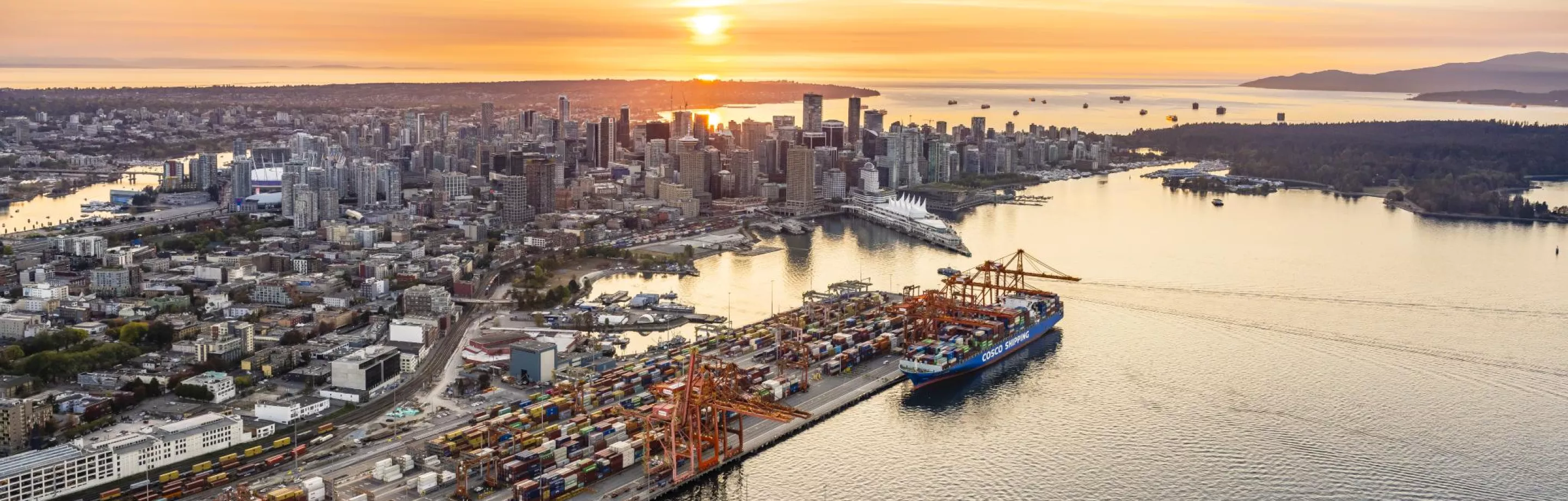 Aerial view of the Port of Vancouver