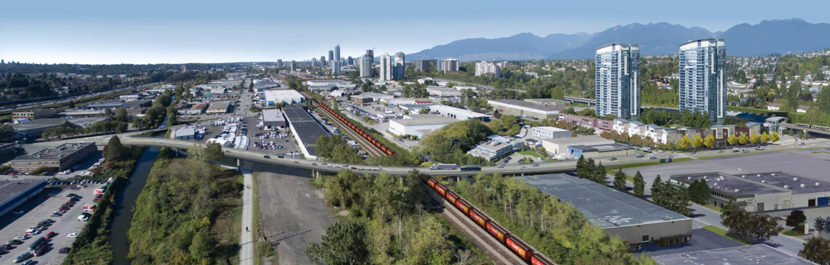 Rendu du viaduc de Holdom à Burnaby