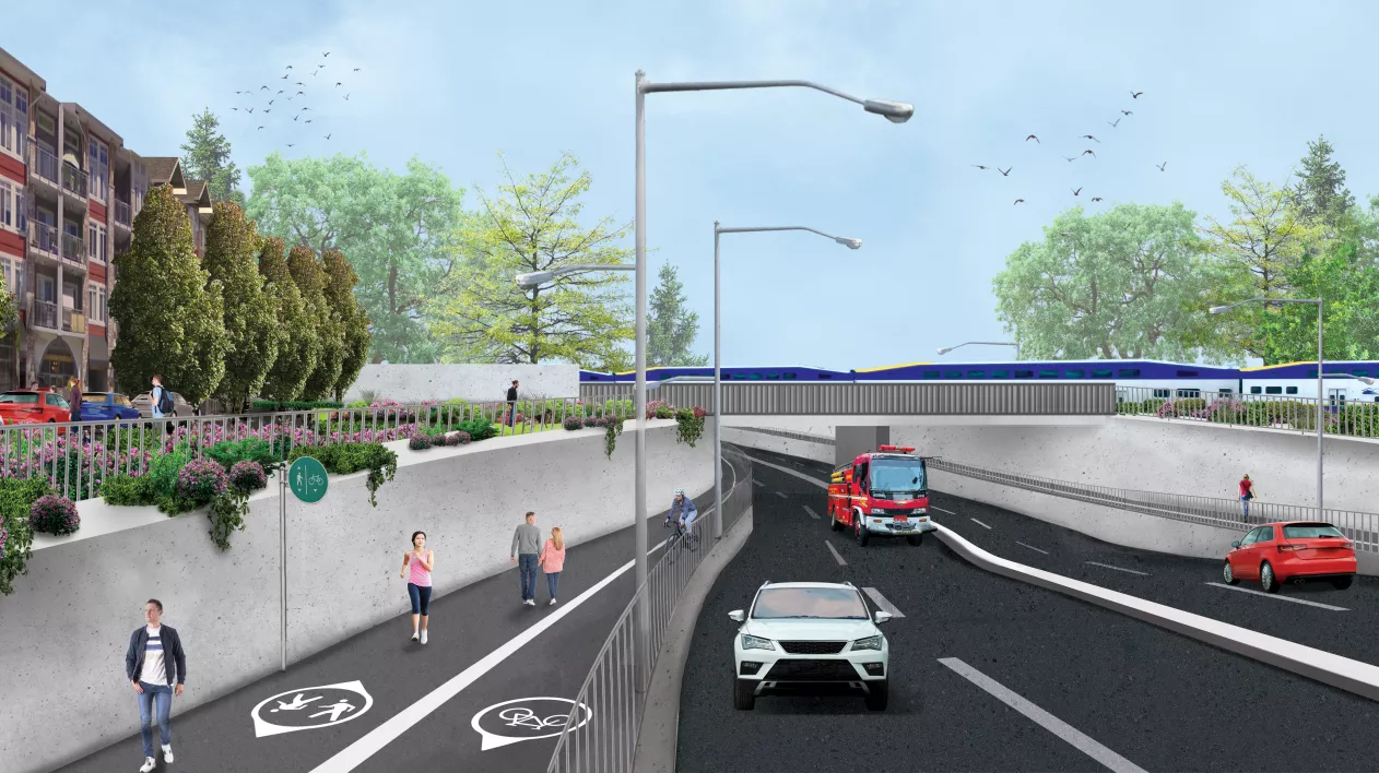 Rendering of the Harris Road underpass