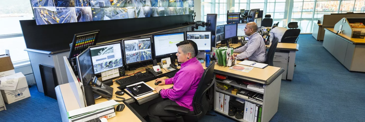 Operations centre at the port authority office